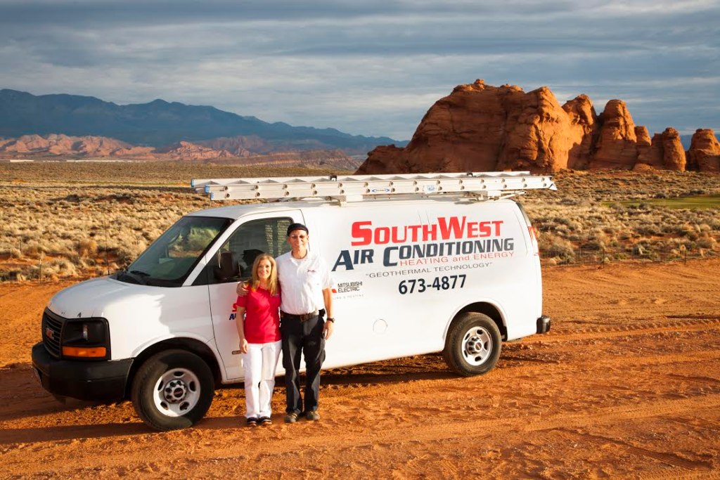 Picture of Southwest Cooling and Heating van out in the deserts around St George