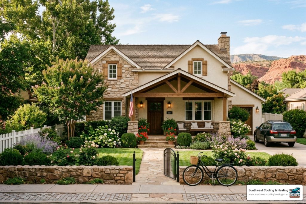 well-maintained historic home in St. George Utah with mature landscaping and comfortable curb appeal - advantages of