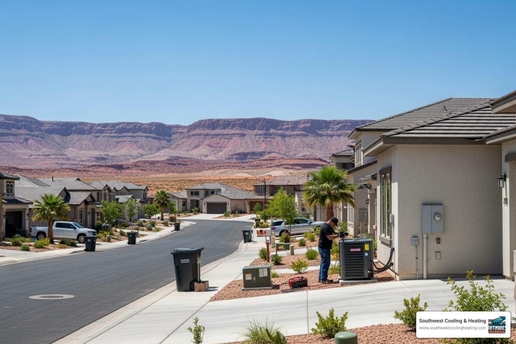 air conditioner repair St. George Utah residential street desert climate