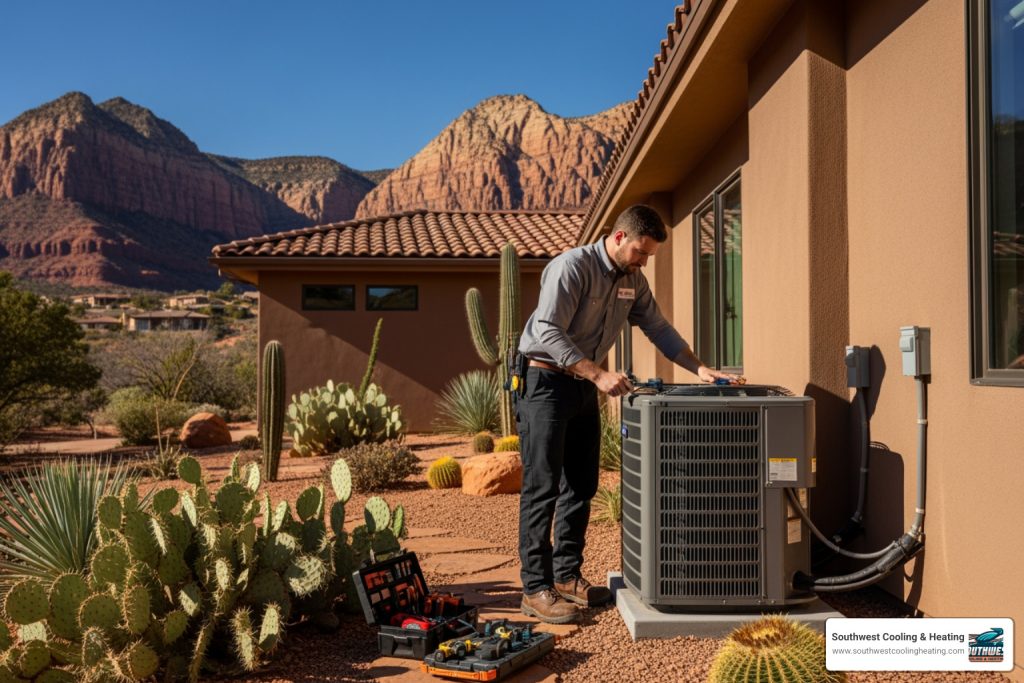 AC air conditioner repair in Coral Canyon desert home exterior