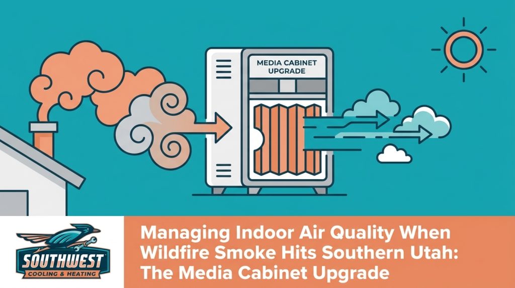 Managing Indoor Air Quality When Wildfire Smoke Hits Southern Utah: The Media Cabinet Upgrade — featured image